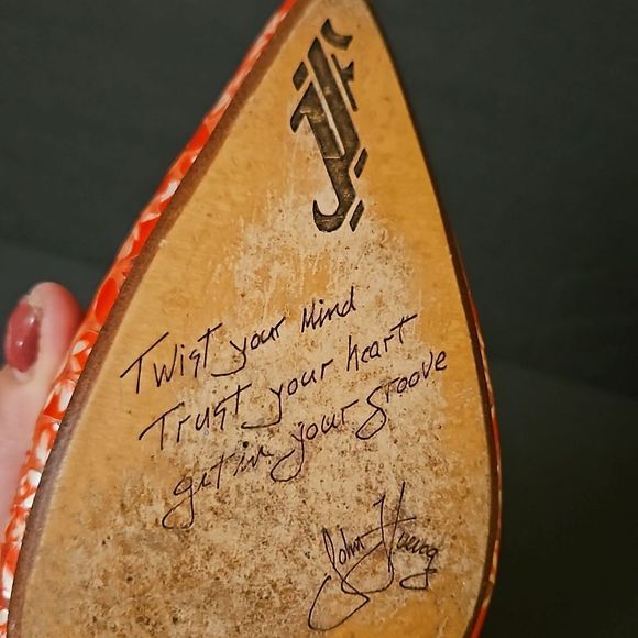 John Fluevog, red floral print(twist) heels.  Size 9.5. - Picture 6 of 9